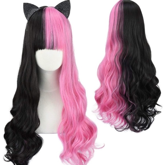 Sulika 24” 2 tone pink&Blk cutesy cosplay wig +NWT